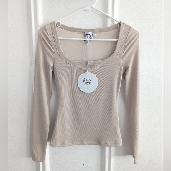 Princess Polly ARTHIE Beige Long Sleeve Top available in various sizes New w Tag - Picture 6 of 8